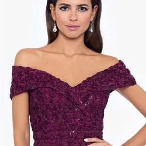 Elegant Off-Shoulder Purple Dress